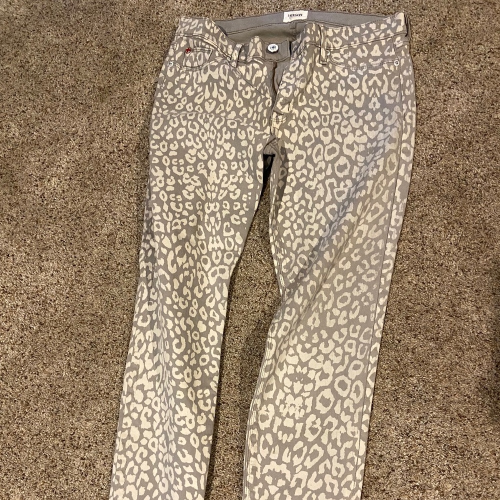 Hudson grey cheetah print jeans